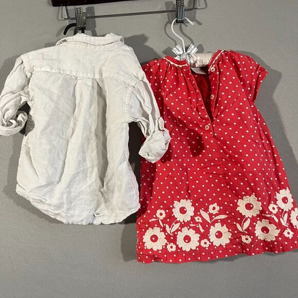 Baby Boden Dress Polka Dot Flower 12-18M & Janie & Jack Linen Shirt 2T Bundle - Picture 6 of 6